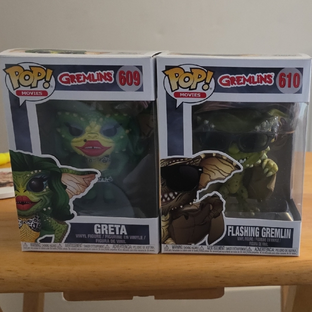 Funko Pop Gremlins Greta and Flashing Gremlin Figures